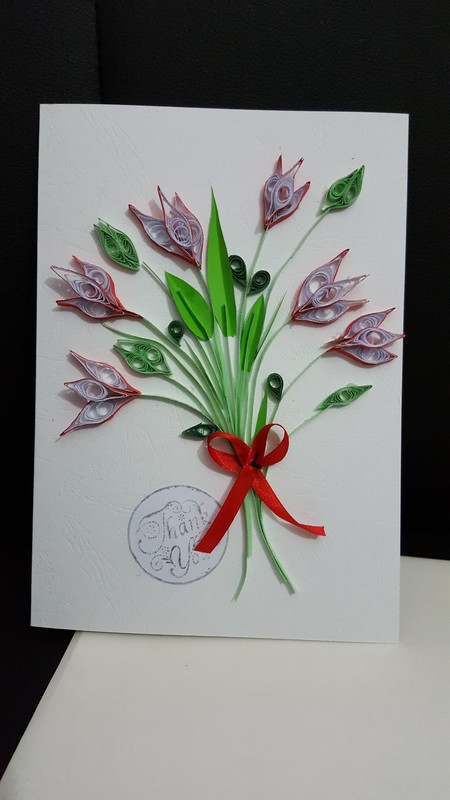Details about Quilling Cards - Handmade Quilled Paper Greeting Card,Thank  you,Flowers,love,New